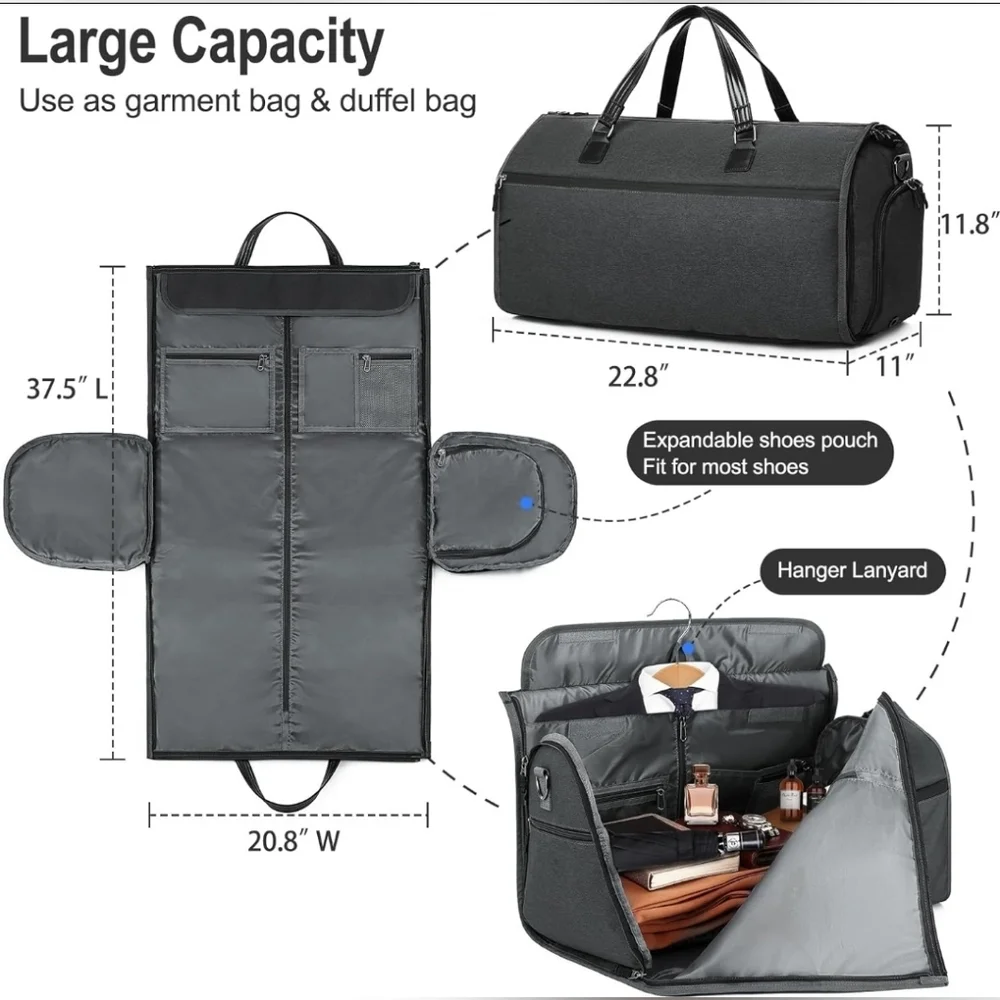 Unisex Waterproof Convertible Garment Duffle Bag with Shoulder Strap NIB Carryon